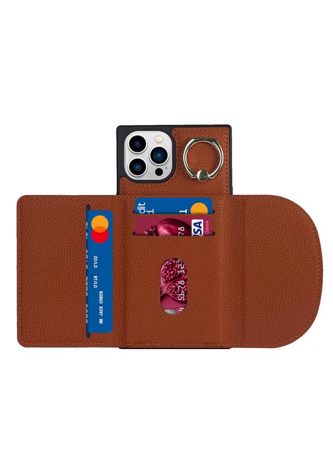 S-TOP Case For iPhone 14 Pro Max Litchi Texture Card Bag Phone Case - Image 4