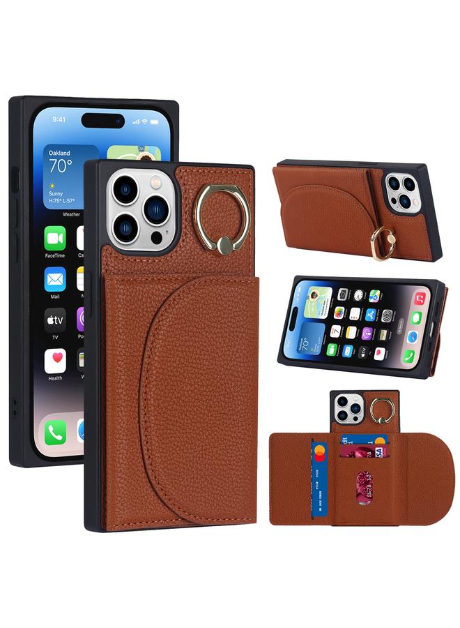 S-TOP Case For iPhone 14 Pro Max Litchi Texture Card Bag Phone Case - Image 1