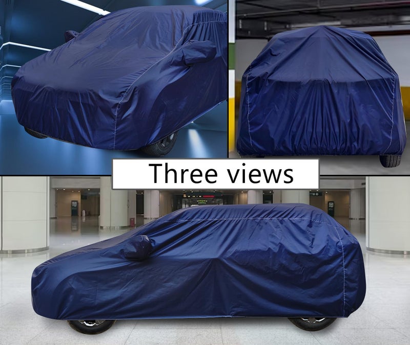 Auto Hub Car Cover Compatible with Mahindra Bolero Neo with Mirror Pocket, Weather Proof, Triple Stitched, Bolero Neo Car Cover- Plain Navy - Image 5