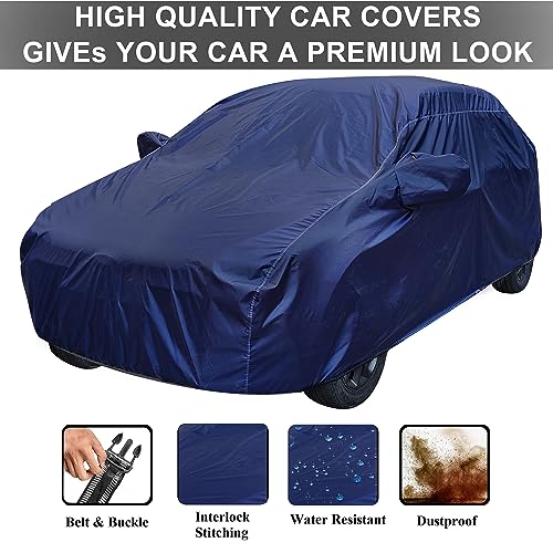Auto Hub Car Cover Compatible with Mahindra Bolero Neo with Mirror Pocket, Weather Proof, Triple Stitched, Bolero Neo Car Cover- Plain Navy - Image 4