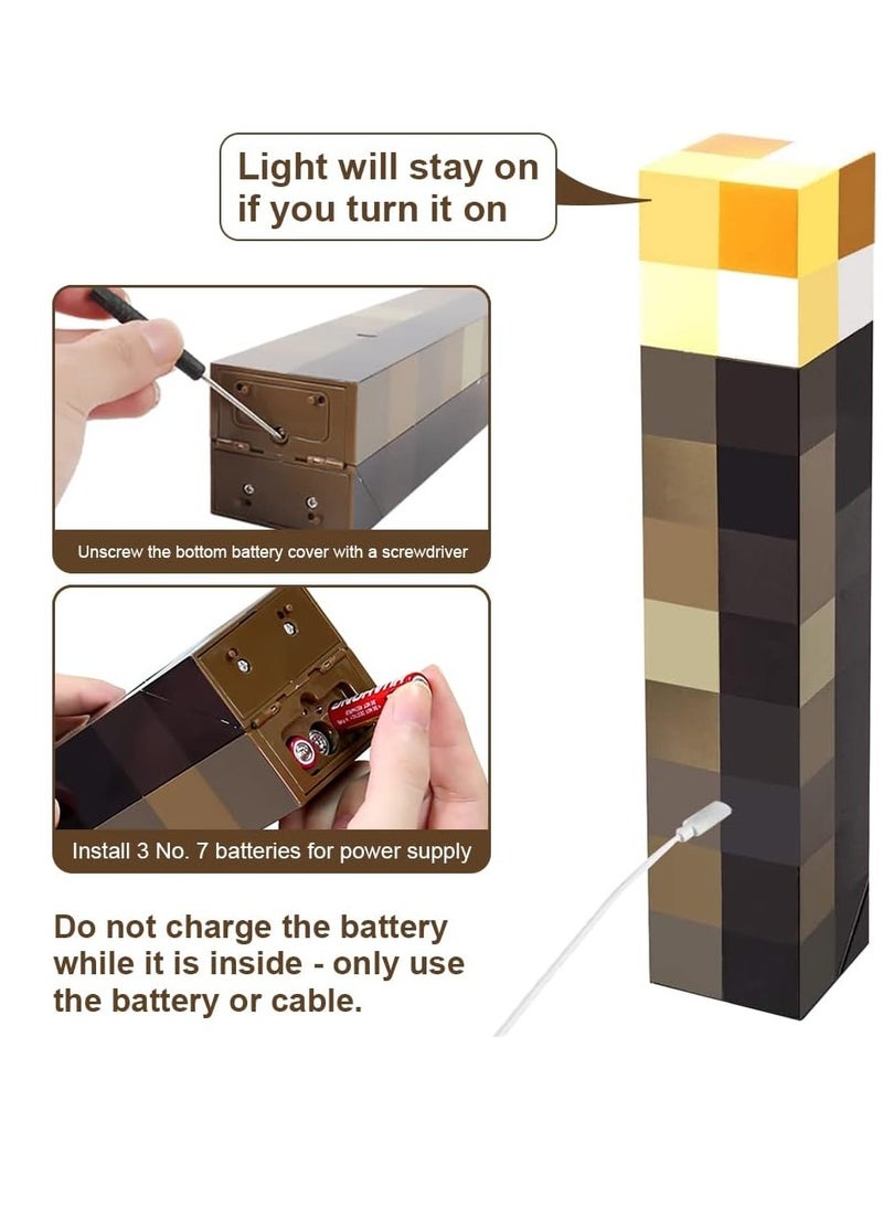 Minecraft wall lamp replica, plastic Minecraft torch lamp toy, gift, decoration. - Image 2