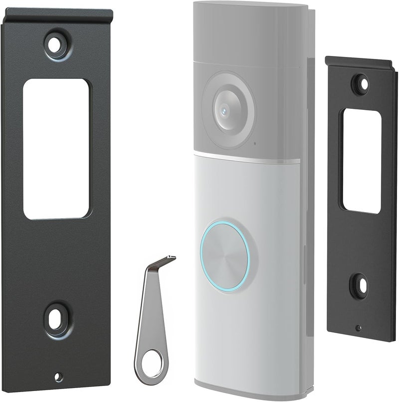 Mamerry Doorbell Backplate Replacement Only Compatible with Ring/Wired Doorbell Plus(2nd Gen) /Pro(3rd Gen), Doorbell Wall Mount Bracket Back Plate Holder Accessories(Black) - Image 1