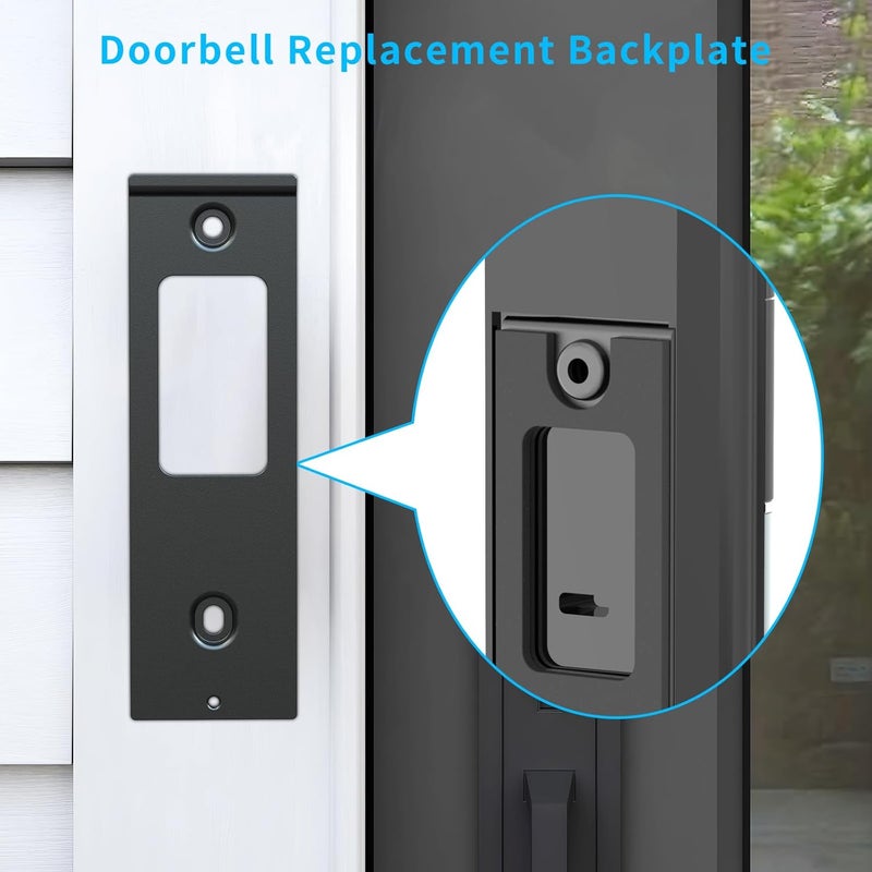 Mamerry Doorbell Backplate Replacement Only Compatible with Ring/Wired Doorbell Plus(2nd Gen) /Pro(3rd Gen), Doorbell Wall Mount Bracket Back Plate Holder Accessories(Black) - Image 3