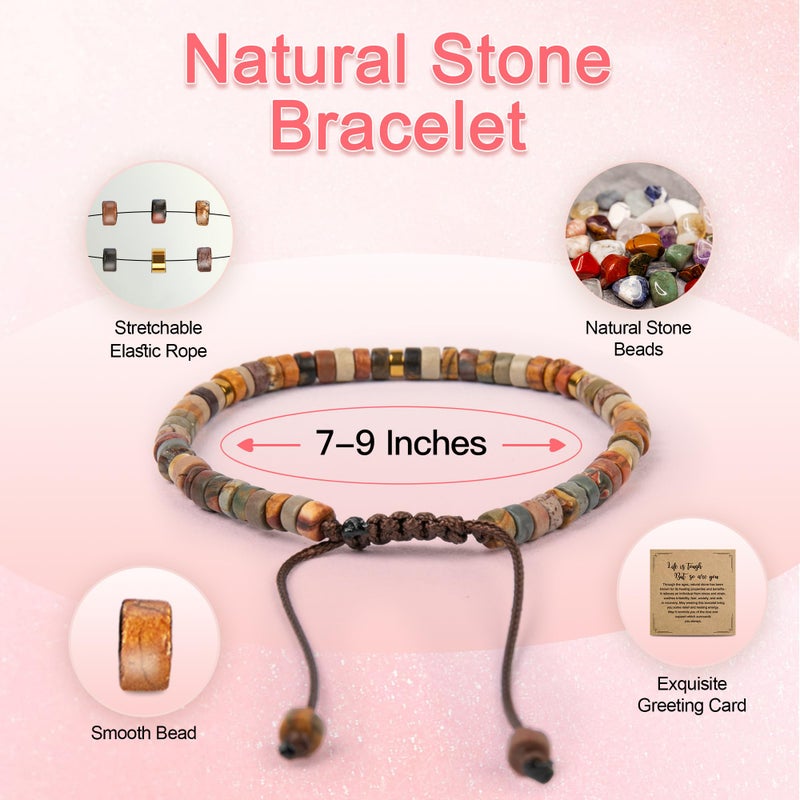 ZOKCC Friendship Bracelets Gifts for Women - Healing Natural Stone Bracelets - Inspirational Friendship Valentines Day Gifts for Women Friend Sister Coworker Bestie BFF - Image 4