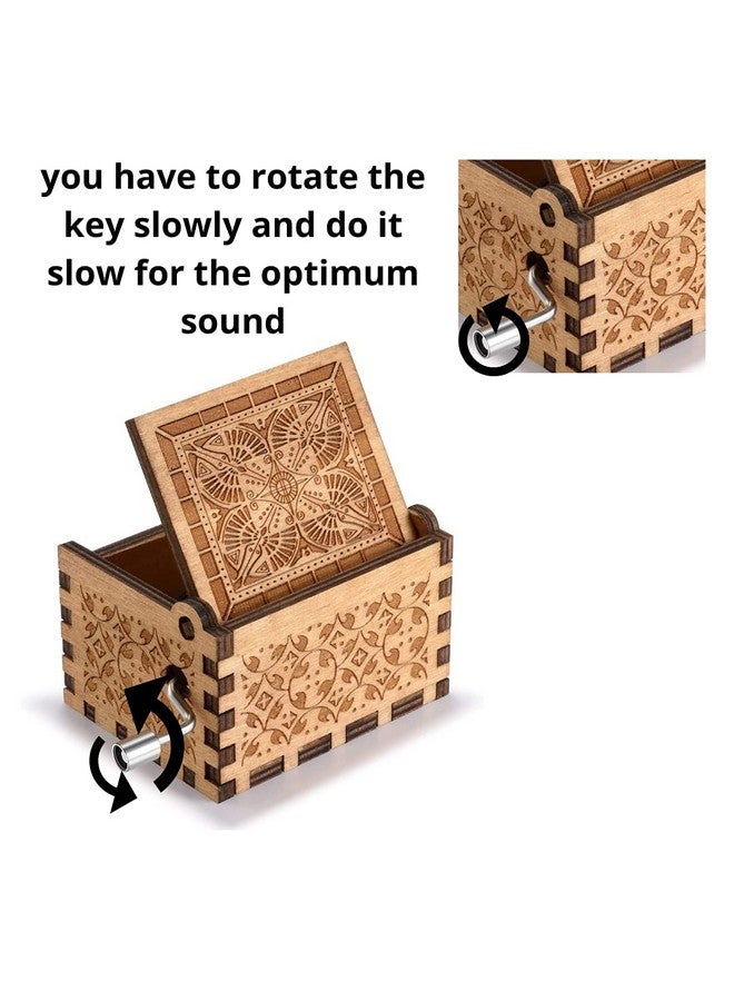 إيثيو صندوق موسيقى خشبي قابل للتجميع من eitheo، يُدار يدويًا، محفور عليه عبارة "عيد ميلاد سعيد" - متعدد الألوان (عبوة من قطعة واحدة) - Image 3