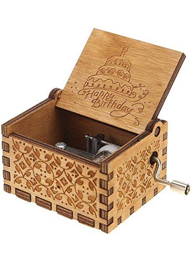إيثيو صندوق موسيقى خشبي قابل للتجميع من eitheo، يُدار يدويًا، محفور عليه عبارة "عيد ميلاد سعيد" - متعدد الألوان (عبوة من قطعة واحدة) - Image 4