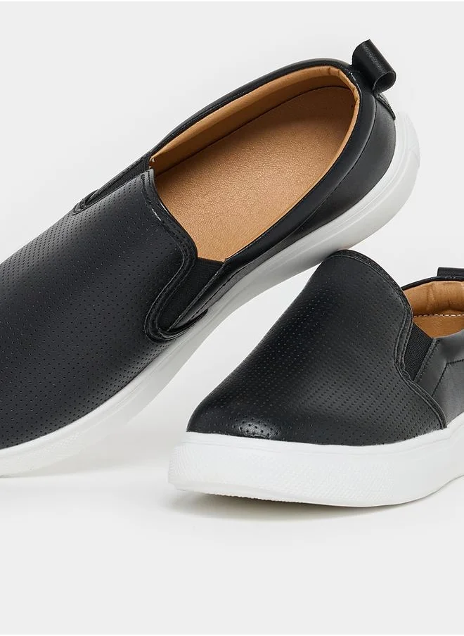 Styli Solid Slip-On Loafers by Styli