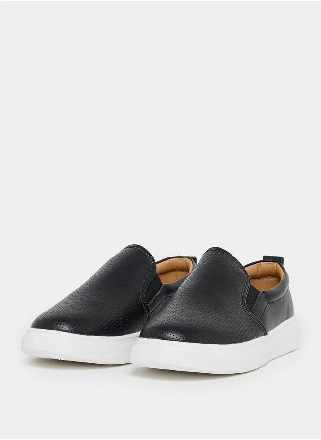 Styli Solid Slip-On Loafers by Styli