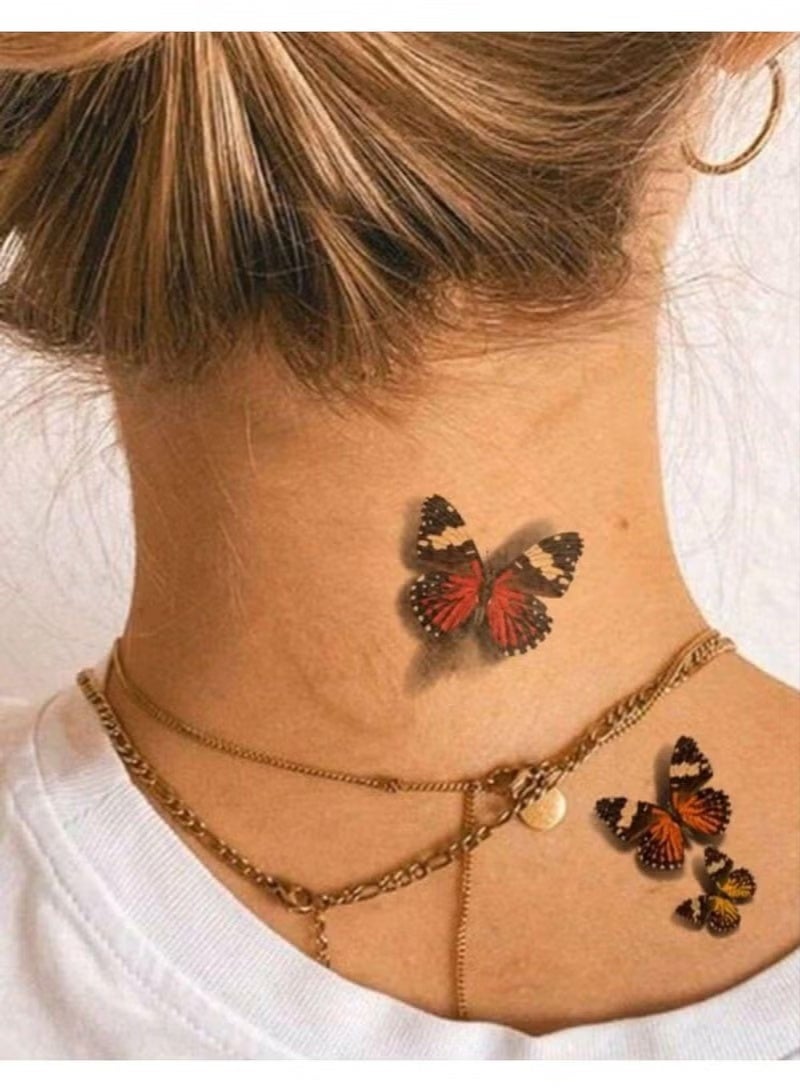 ورقتان من ملصقات الوشم المؤقتة ثلاثية الأبعاد كبيرة الحجم للنساء - Image 1