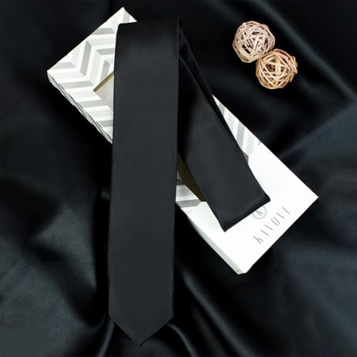 Kavove Classy Black Slim Necktie - Image 2
