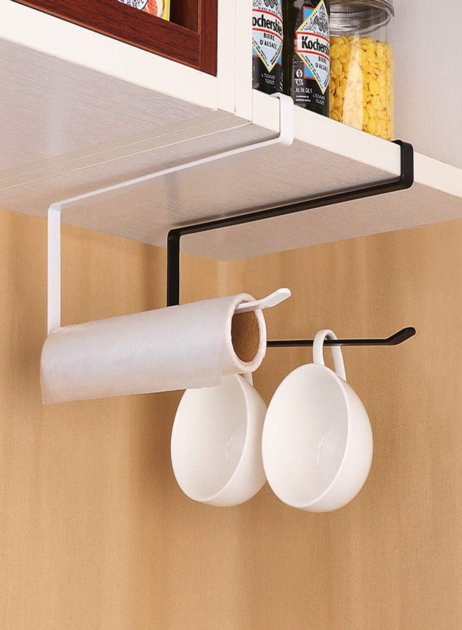 ORAPICH Usmascot Paper Towel Holder Dispenser Under Cabinet Paper Roll Holders (NO Drilling) for Kitchen Bathroom, Hanging Paper Towel Rack Hanger Over The Door, Humanized Design (Black) - Image 5