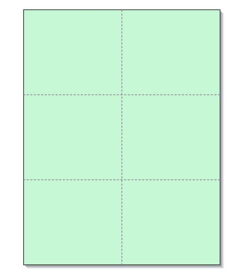 NextDayLabels Laser Printer Blank Cards Green 300 Pack 6 Up per Page for Invitations Tags Business Cards