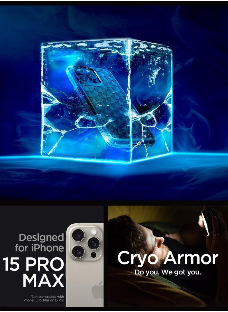 Spigen - Cryo Armor for iPhone 15 Pro Max Case Cover with ArcticFlow Tech - Cryo Blue - Image 1