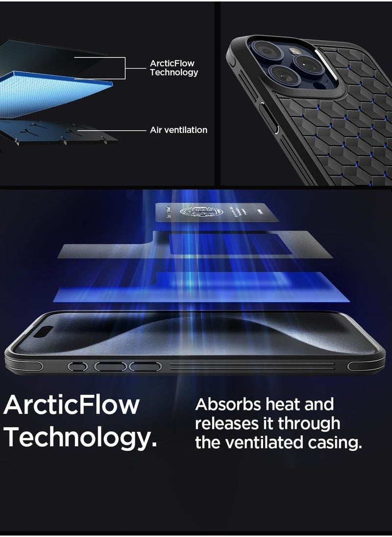 Spigen - Cryo Armor for iPhone 15 Pro Max Case Cover with ArcticFlow Tech - Cryo Blue - Image 1