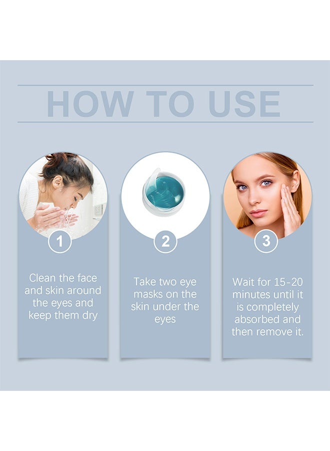 إيلهو لاصقات جل العين، 60 قطعة لاصقات تحت العين مع الكافيين وحمض الهيالورونيك، فعالة في إزالة الهالات السوداء والتورم وأكياس العين، مرطبة ومشرقة ومضادة للتجاعيد ومبردة. - Image 3