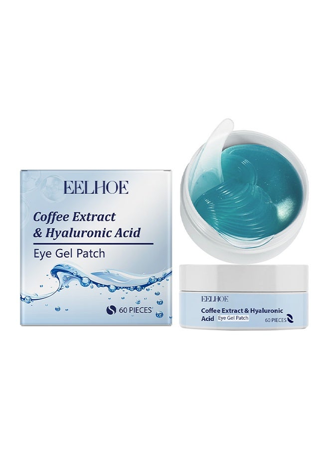 إيلهو لاصقات جل العين، 60 قطعة لاصقات تحت العين مع الكافيين وحمض الهيالورونيك، فعالة في إزالة الهالات السوداء والتورم وأكياس العين، مرطبة ومشرقة ومضادة للتجاعيد ومبردة. - Image 1