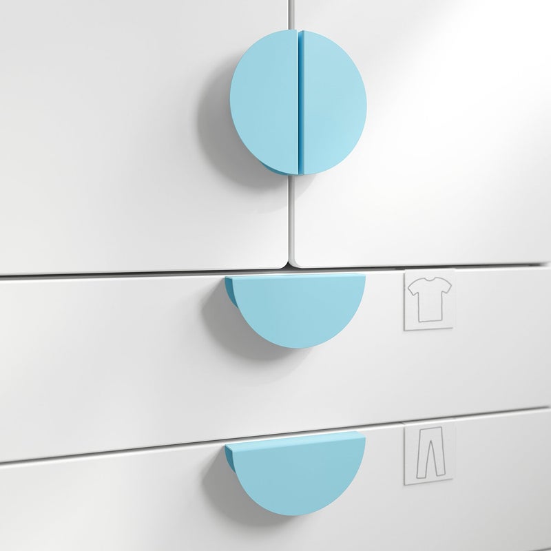 Baitique Cabinet Handle, Light Blue, Half-Round, 130 mm, 2 Pack - Image 2