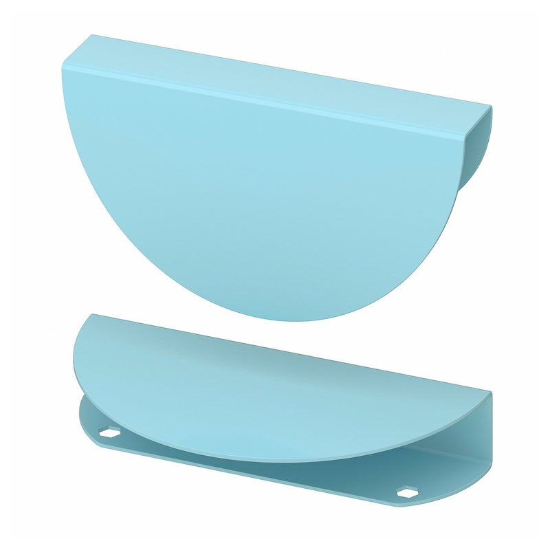Baitique Cabinet Handle, Light Blue, Half-Round, 130 mm, 2 Pack - Image 1