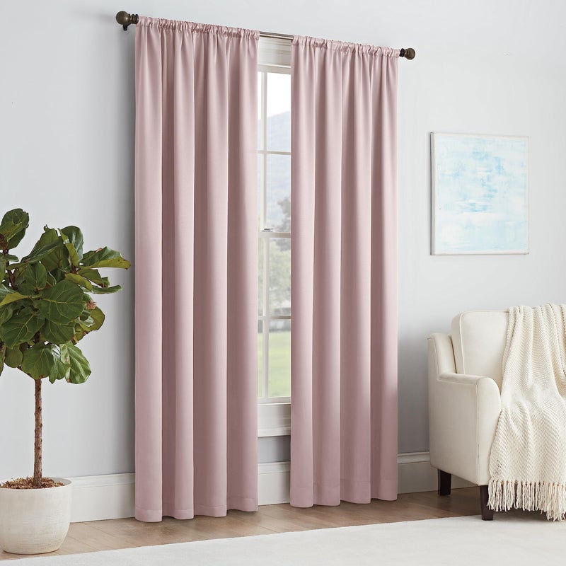 إكليبس Eclipse Solid Thermapanel الغرفة الحديثة غامق قضيب الجيب ستارة نافذة لغرفة النوم (لوحة واحدة) 63 "" × 54 "" لوحة الستار في أحمر الخدود - Image 5