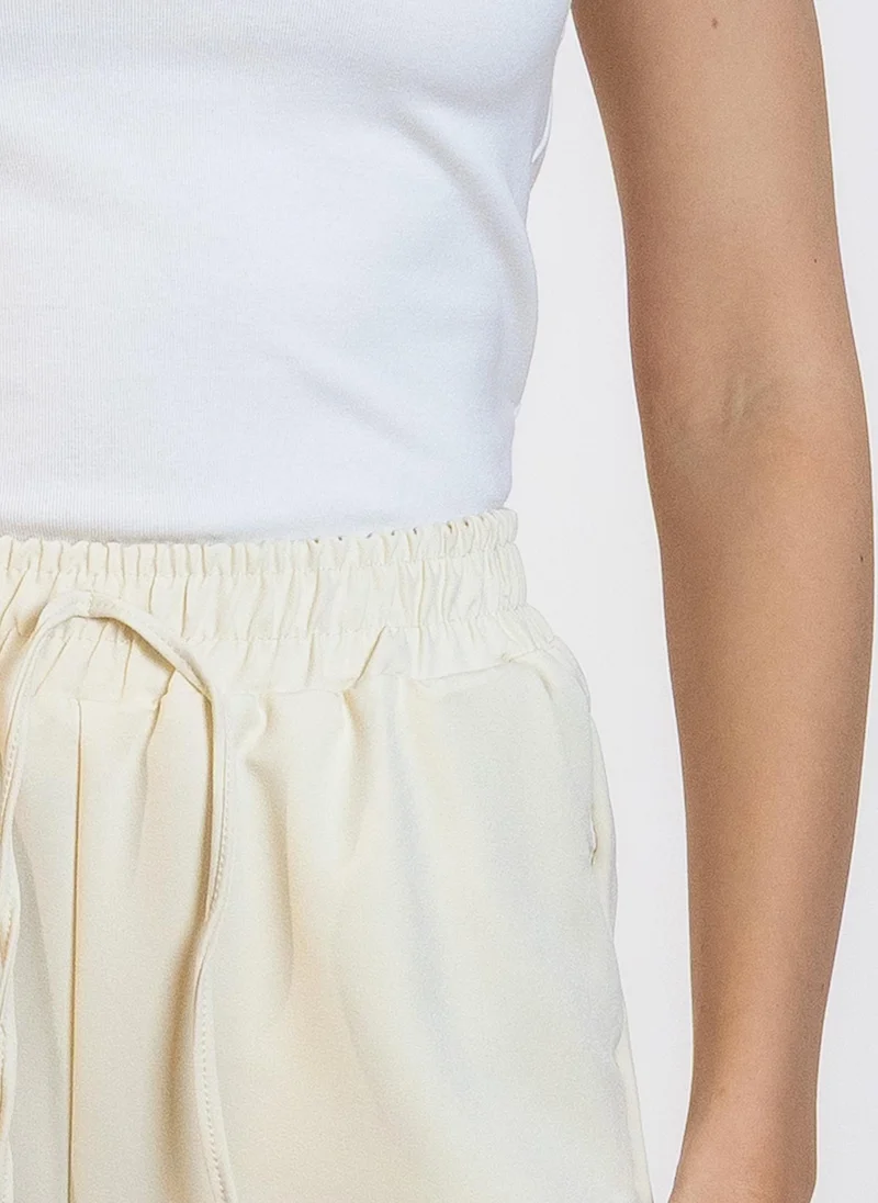 SHAPES Beige COMFORT SLIM CROPPED TROUSERS for Women | Best Price UAE