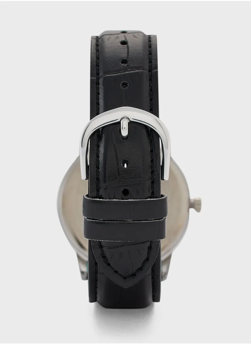 CASIO Leather Strap Analog Watch