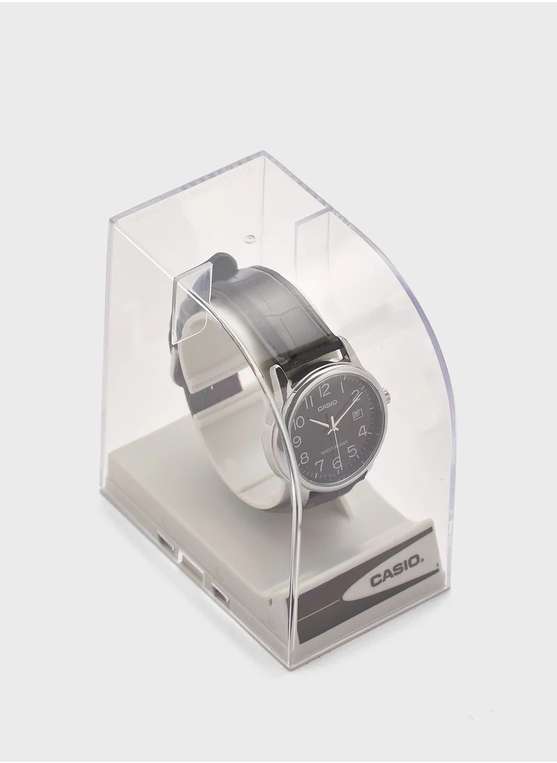 CASIO Leather Strap Analog Watch