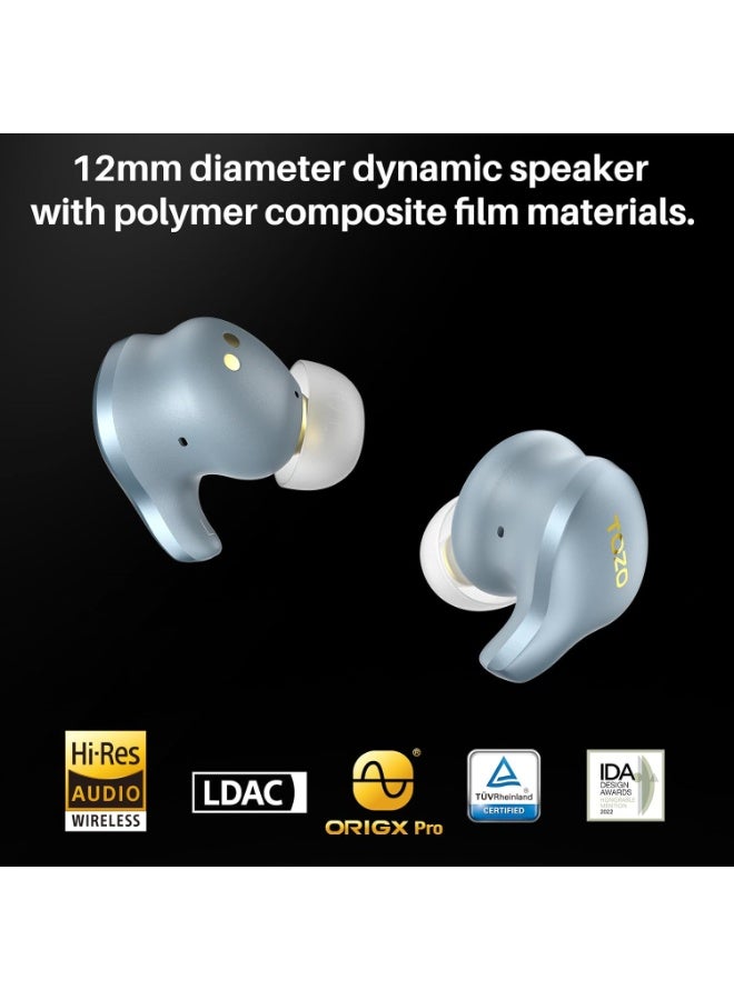 توزو سماعات TOZO Golden X1 اللاسلكية بلوتوث - عزل ضوضاء ANC 42dB، صوت نقي Hi-Res بدعم LDAC، مشغل 12 مم، بطارية 32 ساعة ومقاومة للماء IPX6 - Image 2