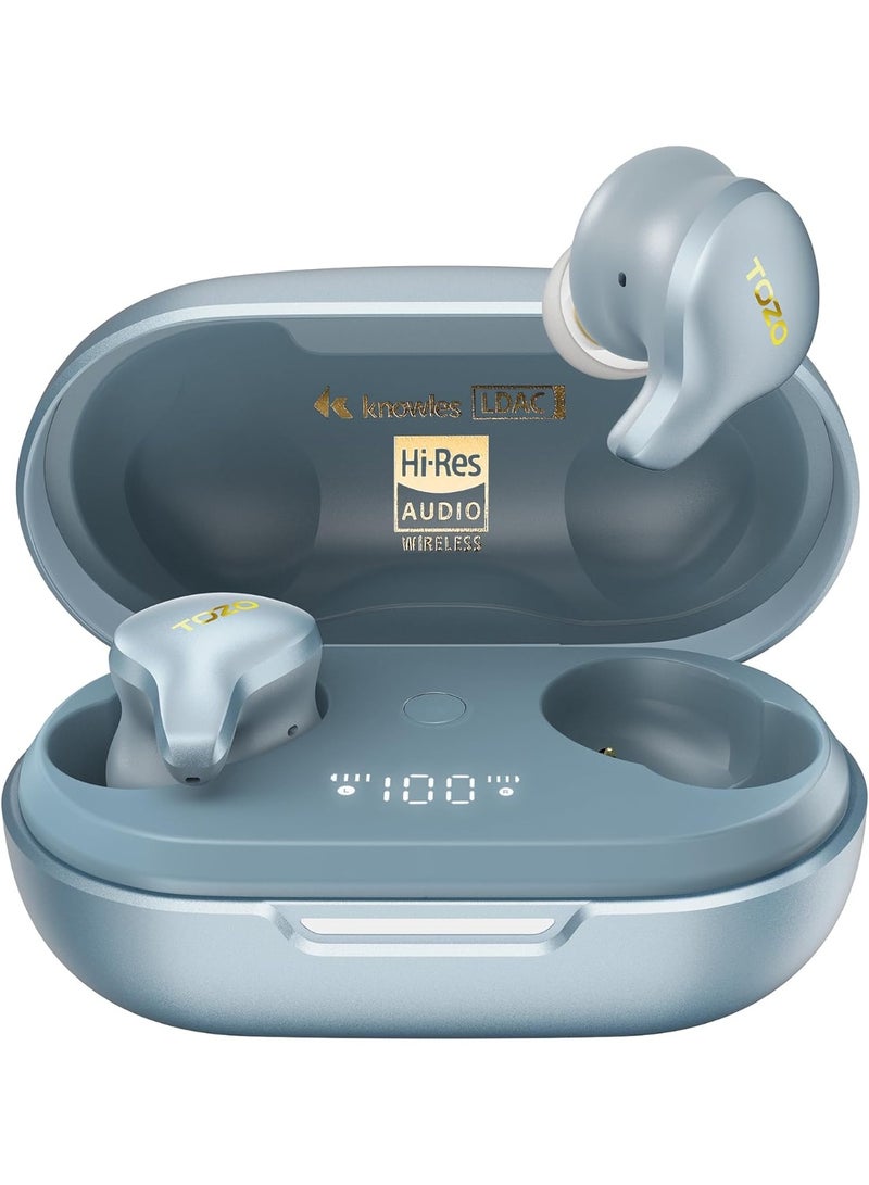 توزو سماعات TOZO Golden X1 اللاسلكية بلوتوث - عزل ضوضاء ANC 42dB، صوت نقي Hi-Res بدعم LDAC، مشغل 12 مم، بطارية 32 ساعة ومقاومة للماء IPX6 - Image 1