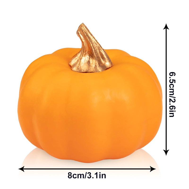 Whaline Whaline Artificial Pumpkins Bulk Vintage Orange Pumpkin Harvest Lifelike Pumpkin Fake Foam Pumpkin for Fall Autumn Halloween Home Thanksgiving Party House Kitchen Wedding Decor  12Pcs  - Image 2