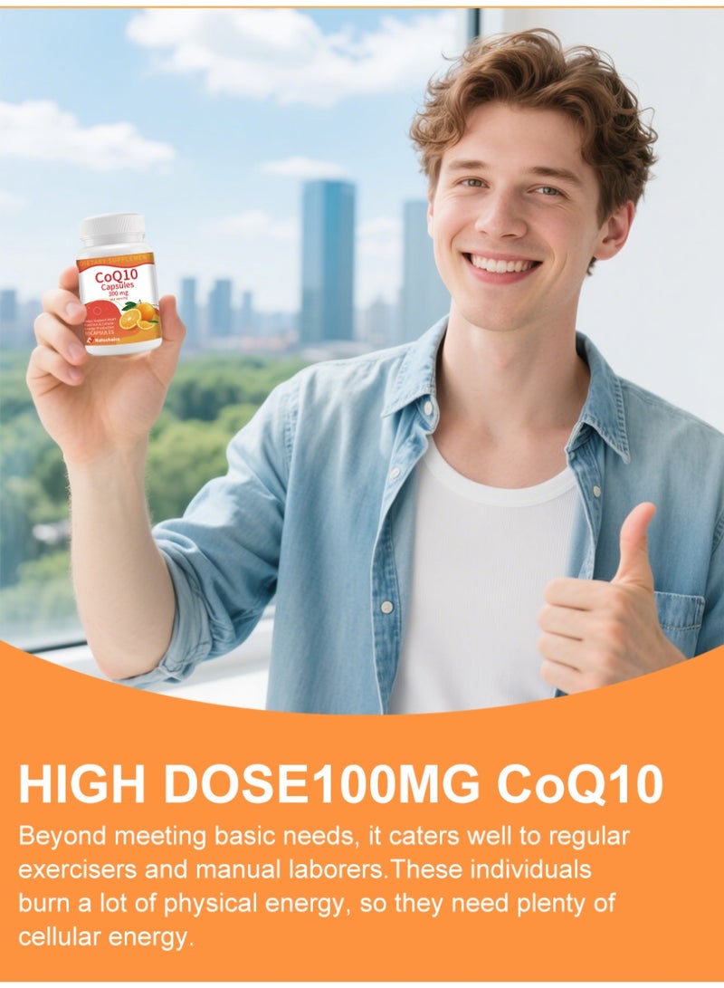 Natuchoice Daily High Potency CoQ10 300mg Capsules｜60 Vegetarian Capsules Daily｜Supports Heart Health, Cellular Energy Activation & Powerful Antioxidant - Image 5