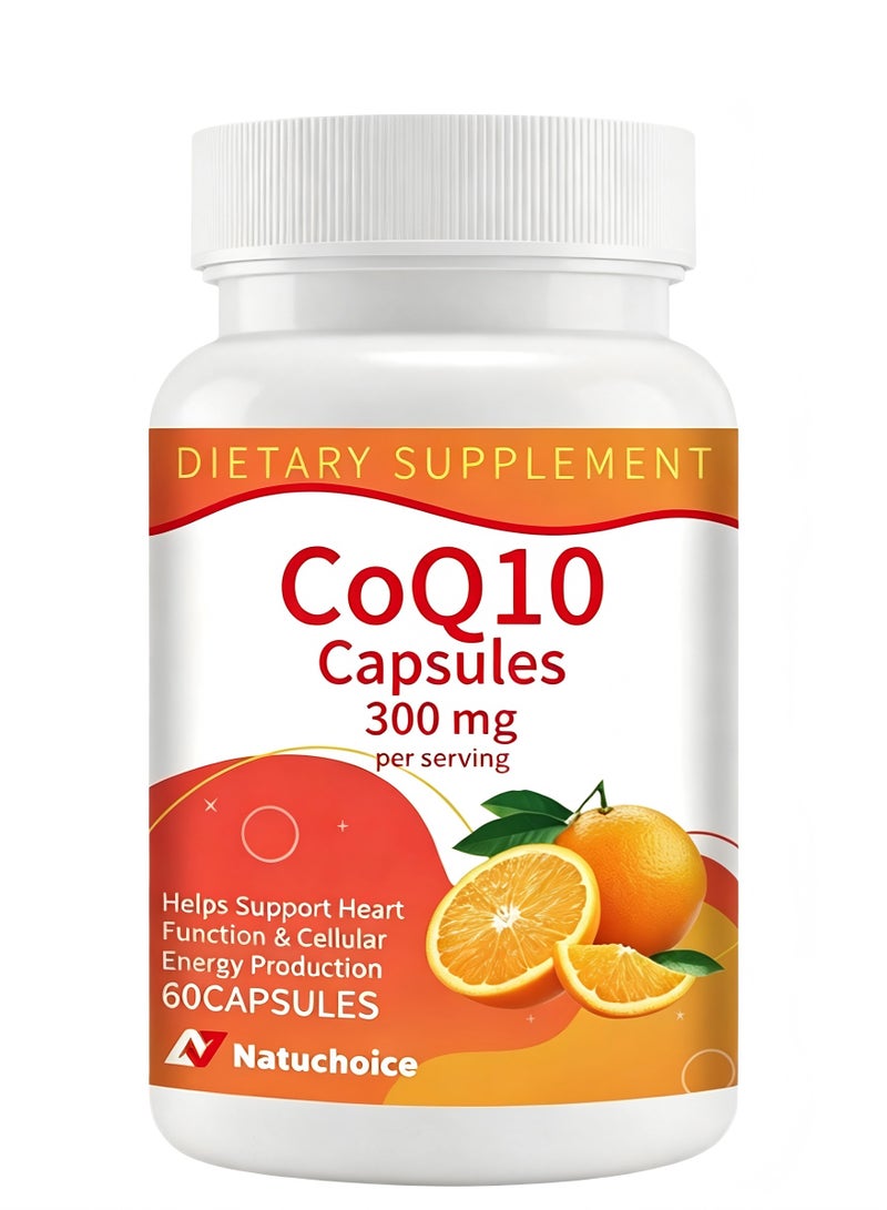 Natuchoice Daily High Potency CoQ10 300mg Capsules｜60 Vegetarian Capsules Daily｜Supports Heart Health, Cellular Energy Activation & Powerful Antioxidant - Image 1