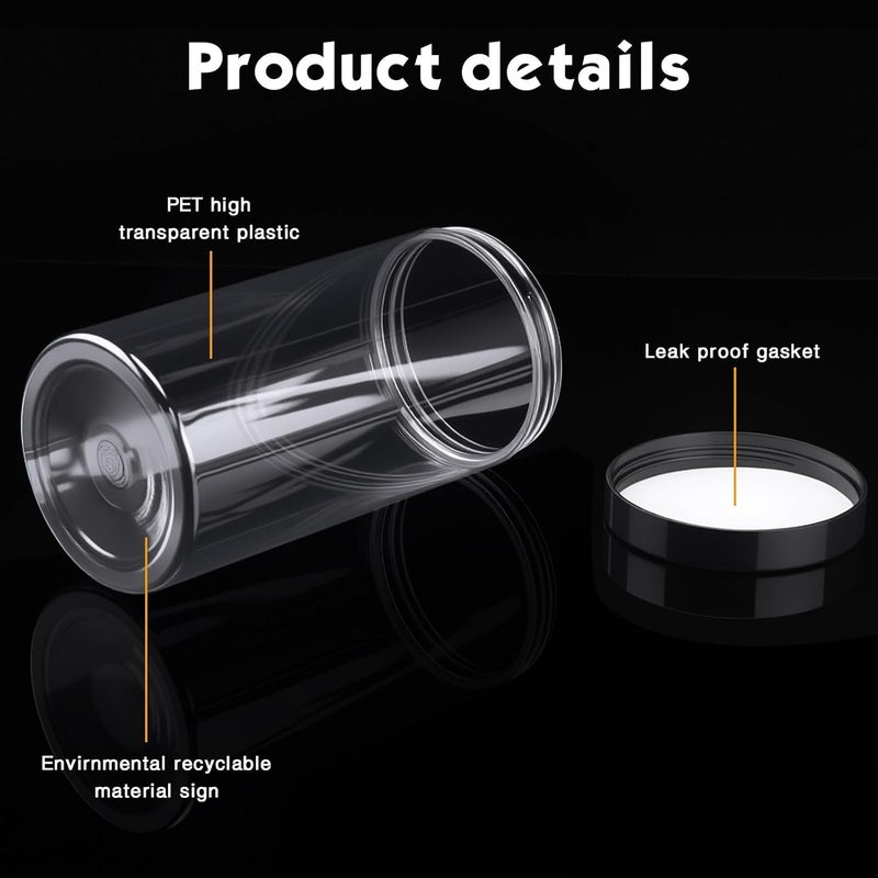 Patelai 4 Pieces Round Wide-mouth Leak Proof Plastic Container Jars with Lids for Travel Storage Makeup Beauty Products Face Creams Oils Salves Ointments DIY Making(32 Ounce,Black) - Image 3