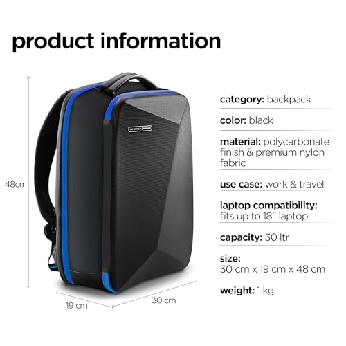 Nu Republic Triphop Voyager Edge Backpack for Men Women 18-inch Laptop Backpack bag | 30 Ltr Capacity | Padded back and shoulder straps with trolley sleeve | Backpack with Dual USB Port (Black/Blue) - Image 3