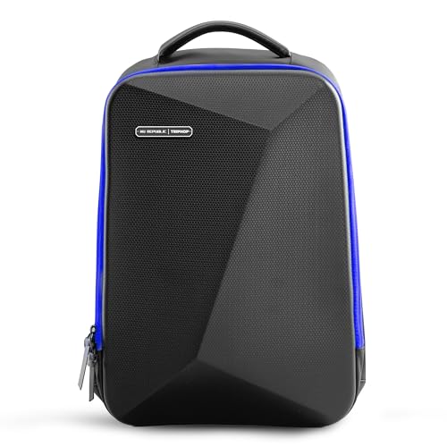 Nu Republic Triphop Voyager Edge Backpack for Men Women 18-inch Laptop Backpack bag | 30 Ltr Capacity | Padded back and shoulder straps with trolley sleeve | Backpack with Dual USB Port (Black/Blue) - Image 1