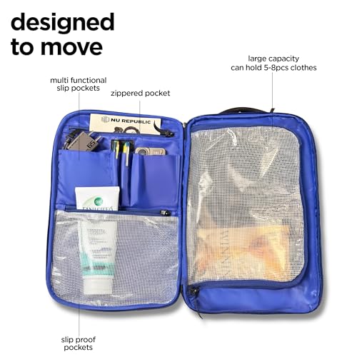 Nu Republic Triphop Voyager Edge Backpack for Men Women 18-inch Laptop Backpack bag | 30 Ltr Capacity | Padded back and shoulder straps with trolley sleeve | Backpack with Dual USB Port (Black/Blue) - Image 4