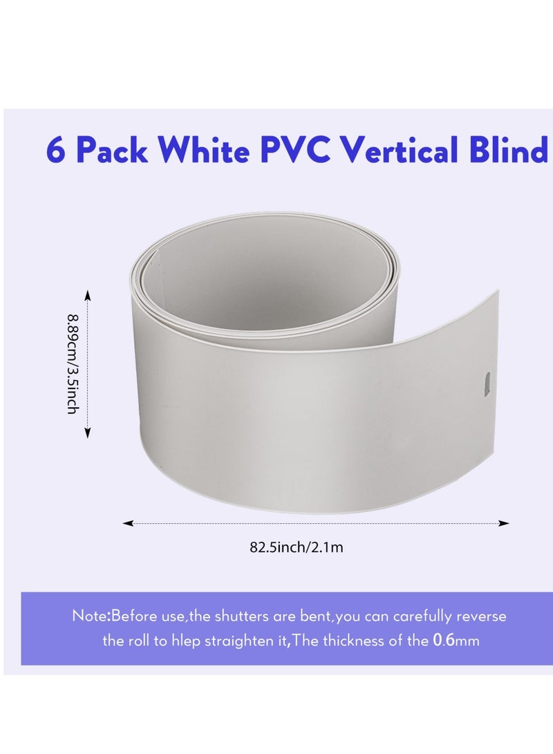 Excefore Vertical Blind Replacement Slats, 22 Pieces Repair Tabs Set 6 Pieces White PVC Vertical Blind Slats Replacement Parts with 16 Clear Vertical Blind Repair Tabs for Sliding Door Window - Image 2
