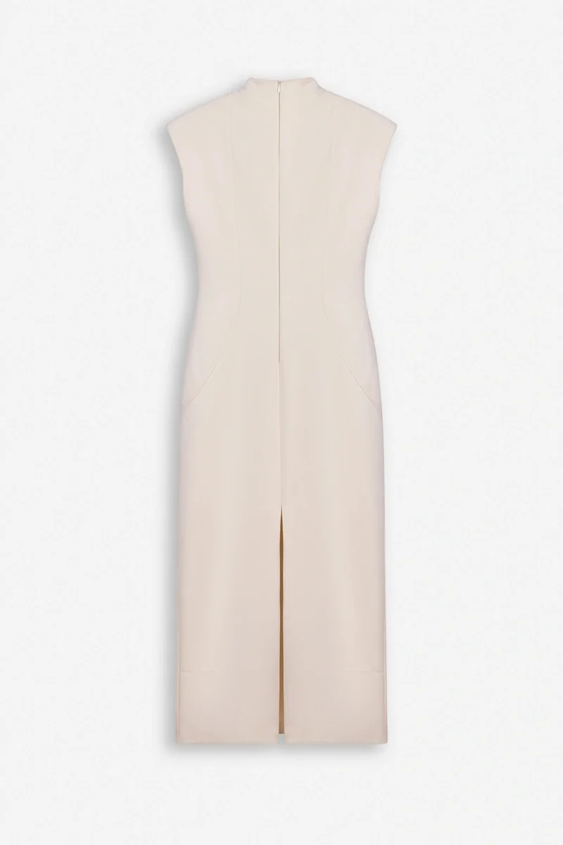 نوكتورن Padded-Shoulder Button-Detail Maxi Dress
