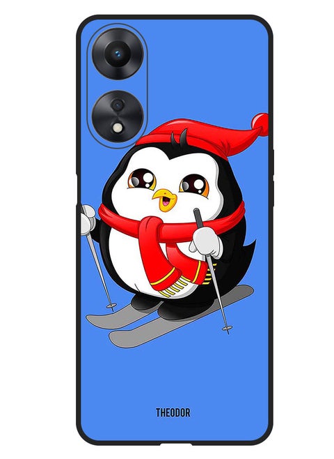 Protective Case Anti Scratch Shock Proof Bumper Cover For Oppo F23 5G Skating Penguin