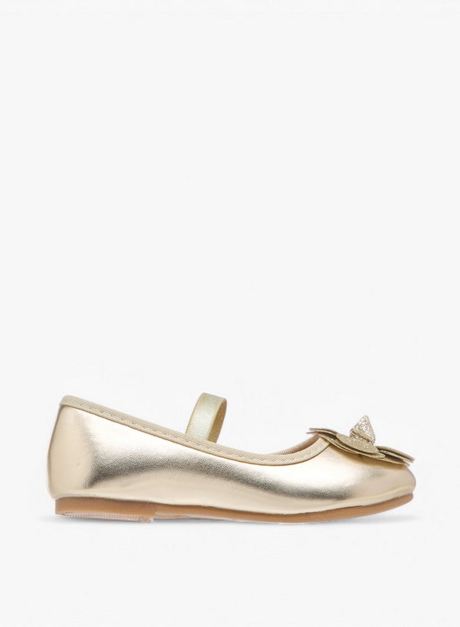 Flora Bella By Shoexpress Flower Embellished Ballerina Shoes with Elastic Closure  - Image 3