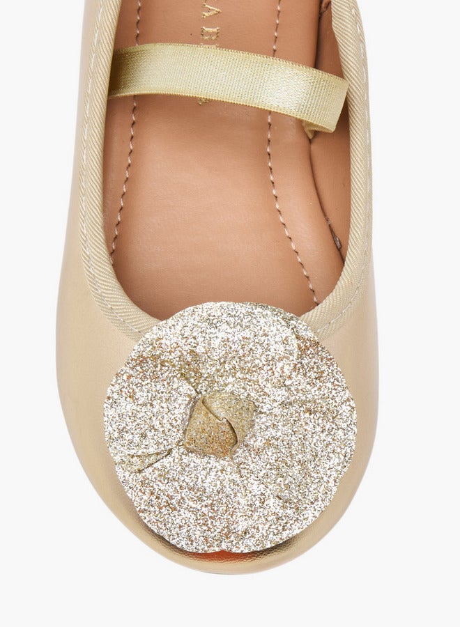 Flora Bella By Shoexpress Flower Embellished Ballerina Shoes with Elastic Closure  - Image 4