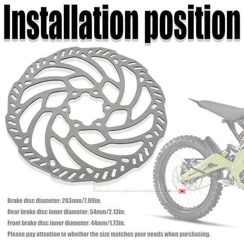 ABCERRSI Surron Front Rear Brake Disc Rotor,203mm Brake Rotor For Sur Ron Light Bee Segway X/S/X160/X260 Electric Bike(54mm Rear) - Image 4