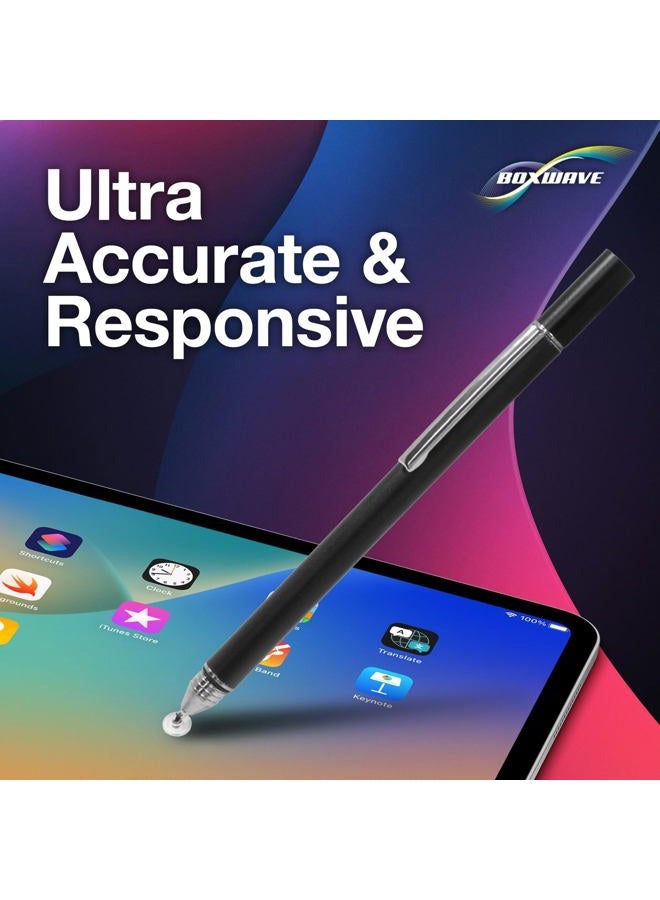 BoxWave Stylus Pen Compatible with Lenovo Tab M10 - FineTouch Capacitive Stylus, Super Precise Stylus Pen - Jet Black - Image 3