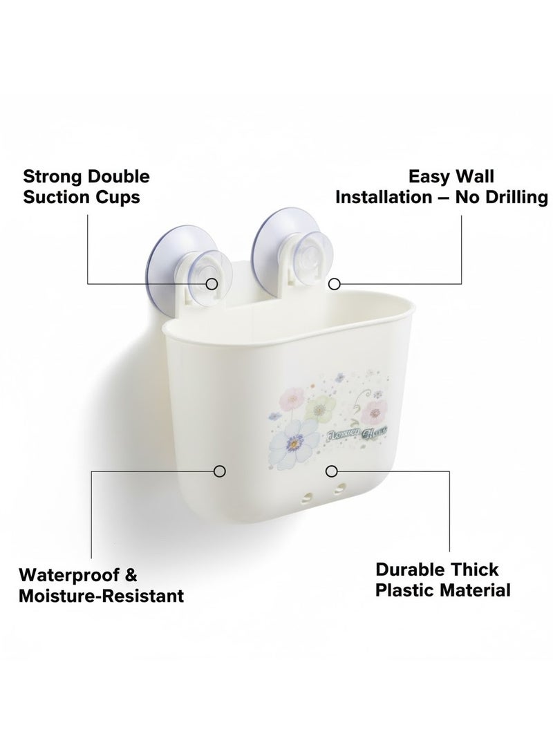 لوكاداه حامل فرشاة أسنان حائطي مع أكواب شفط قوية - منظم فرشاة أسنان للحمام بدون حفر للبلاط والزجاج والجدران الناعمة - حامل فرشاة أسنان بلاستيكي متين ومقاوم للماء للأطفال والكبار - حامل مثبت على الحائط موفر للمساحة - سهل التركيب للاستخدام المنزلي والسفر والعائلي - Image 2
