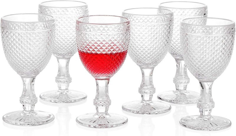 1500 C TABLETOP Chroma Beverage Glass Goblets 106 oz set of 6 Clear Vintage Embossed Glassware for Refreshments Icedtea Soda Juice Water Perfect for Dinner Parties Bars Restaurants  - Image 1
