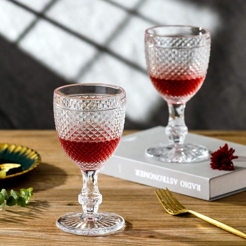 1500 C TABLETOP Chroma Beverage Glass Goblets 106 oz set of 6 Clear Vintage Embossed Glassware for Refreshments Icedtea Soda Juice Water Perfect for Dinner Parties Bars Restaurants  - Image 3