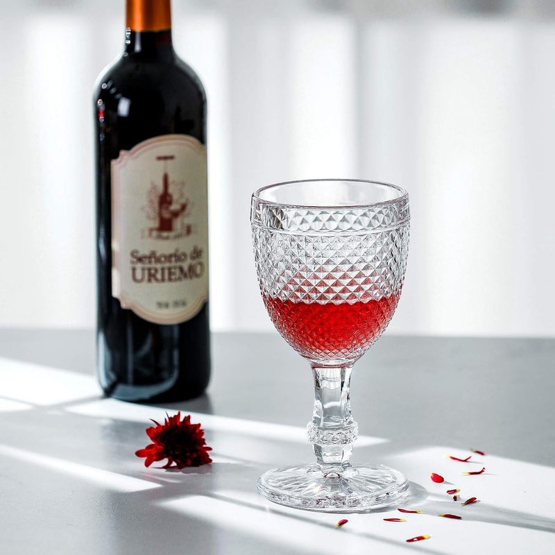 1500 C TABLETOP Chroma Beverage Glass Goblets 106 oz set of 6 Clear Vintage Embossed Glassware for Refreshments Icedtea Soda Juice Water Perfect for Dinner Parties Bars Restaurants  - Image 2