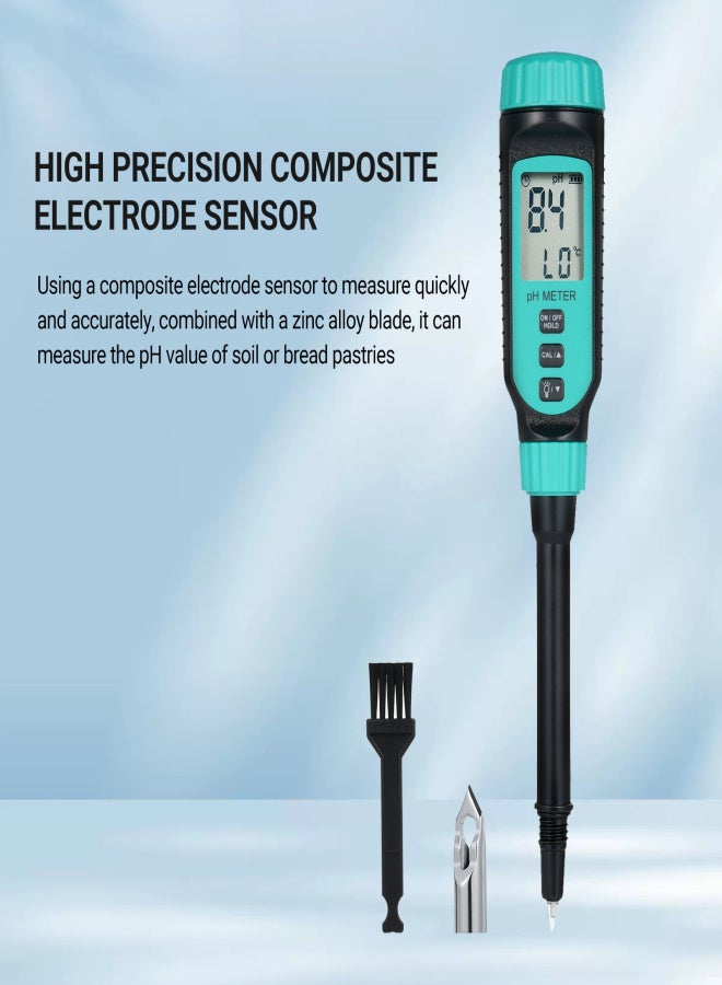 سمارت سنسور مقياس رقمي ذكي لدرجة حموضة التربة، مثالي للبستانيين، يقيس درجة حموضة التربة مباشرةً، مناسب للعناية بالنباتات، ويقيس درجة حموضة محلول التربة الزراعية، مثالي للاستخدام في البيوت الزجاجية الداخلية والخارجية، والحدائق، والمروج، والزراعة، والساحات. - Image 3