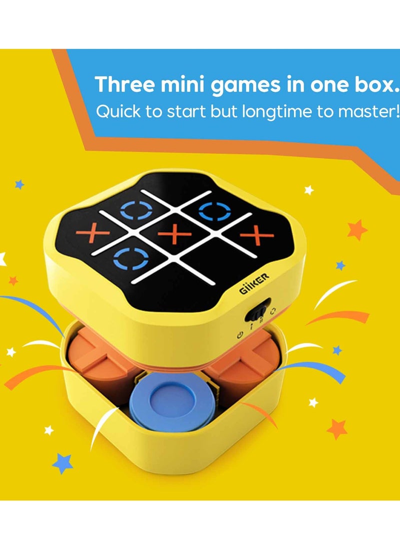 Giiker - GiiKER Tic Tac Toe Bolt Board Game, 3-in-1 Portable Travel Handheld Puzzle Game Console for Memory Growth, Fidget Toys Brain Games for Kids and Adults, Birthday Gifts Family Game Night for All Ages - Image 1