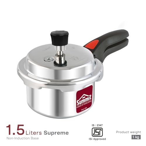 Summit Outerlid 1.5 L Supreme Non Induction Base Aluminium Pressure Cooker ISICERTIFIED - Image 2