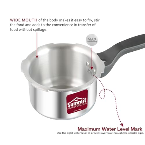 Summit Outerlid 1.5 L Supreme Non Induction Base Aluminium Pressure Cooker ISICERTIFIED - Image 5